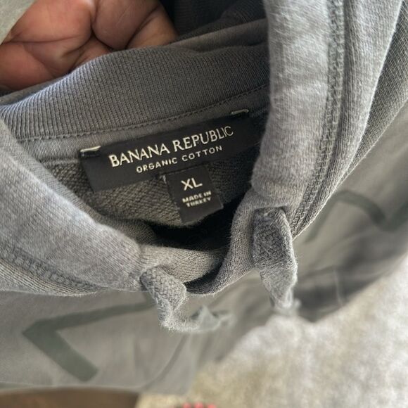 Banana Republic Gray Graphic Hooded Sweatshirt XL - Picture 4 of 5